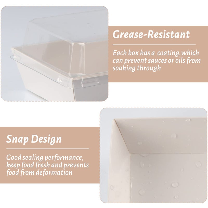 BUIYLV 50 Pack Charcuterie Boxes with Clear Lids, 4 Inches White Dessert Boxes To Go Disposable Mini Charcuterie Boxes for Cookie, Sandwich, Strawberry, Cupcake, Macaron, Cake Slice - Image 4